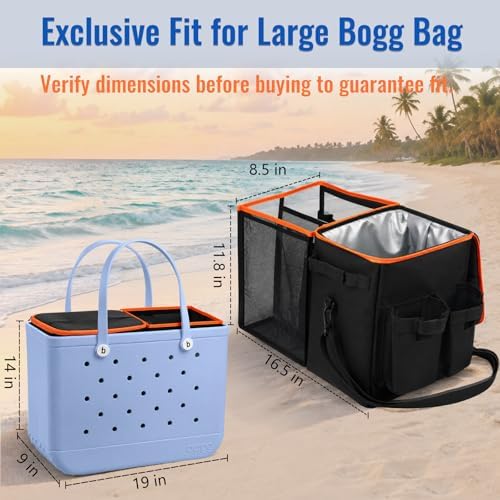 2-in-1 Cooler Mesh Organizer Insert for XL Rubber Beach Totes
