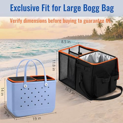 2-in-1 Cooler Mesh Organizer Insert for XL Rubber Beach Totes