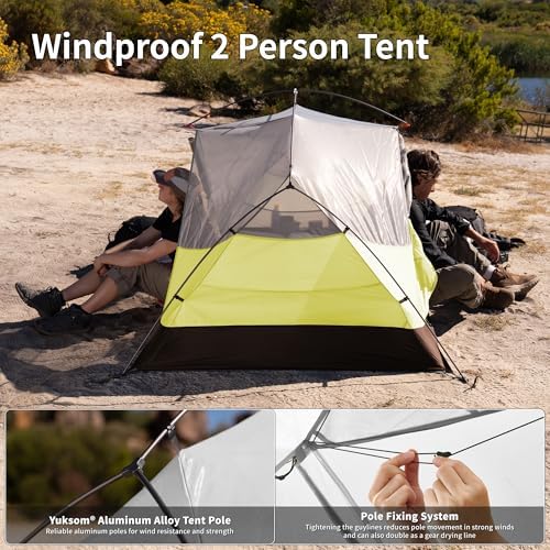 Naturehike Mongar Upgraded 1/2/3 Person Backpacking Tent,Waterproof Lightweight Camping Tent with Footprint