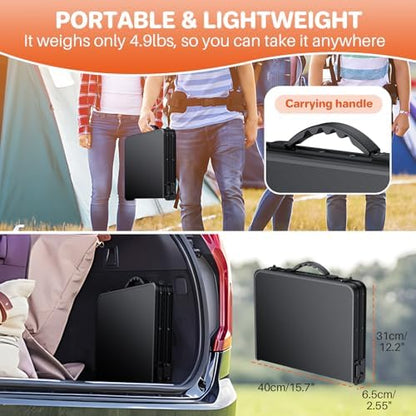 FUNYKICH Waterproof Camping Tables with Plastic Tabletop 22.8''x15.7''