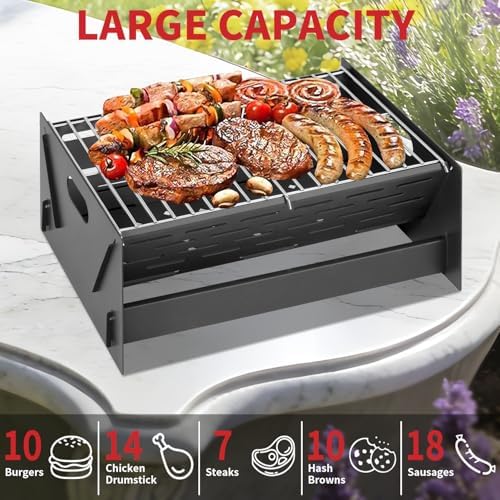 15.9" Foldable Portable Camping Charcoal Grill