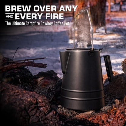 COLETTI Butte & Scoutmaster Coffee Percolator Camping — Percolator Coffee Pot, NO Aluminum or Plastic (Black, 14 Cup)