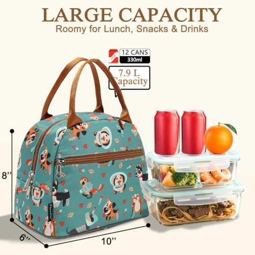 FlowFly Insulated Lunch Cooler Bag - Tote Bag Organizer for Women/Men, Dog