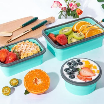 Sudaya 16 Pack Collapsible Food Storage Containers With Lids, Collapsible Storage Containers Sets Silicone Collapsible Bowls For Camping, RV Accessories, Travel Trailer Must