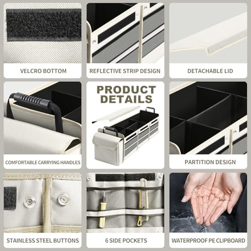 Car Trunk Organizer, Sturdy Storage with Insulated Leakproof Cooler Bag