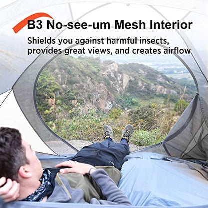 BISINNA 2 Person Camping Lightweight 4.3lbs 20DNylon Backpacking Tent