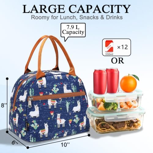 FlowFly Insulated Lunch Cooler Bag - Tote Bag Organizer for Women/Men, Alpaca
