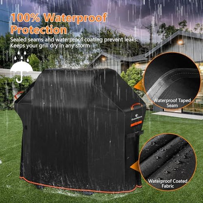 [Upgraded 1000D Heavy Duty Fabric] 65 inch Grill Cover for Outdoor Grill