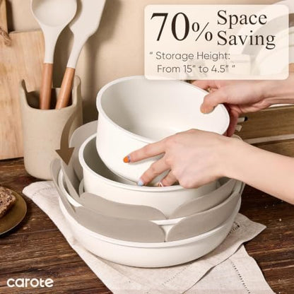 CAROTE 26pcs Pots and Pans Set Non Stick, Cookware Set Detachable Handle