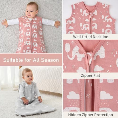 Yoofoss Baby Sleep Sack 24-36 Month 0.5TOG 100% Organic Cotton 2-Way Zipper