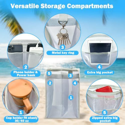 2-in-1 Accessories for XL Large Bogg Bag - Cooler and Organizer Insert, Portable PEVA Cooler Bag, Ice Chest with Handle and Strap, Lightweight Mesh Inserts Bogg Bag Organizer only for XL
