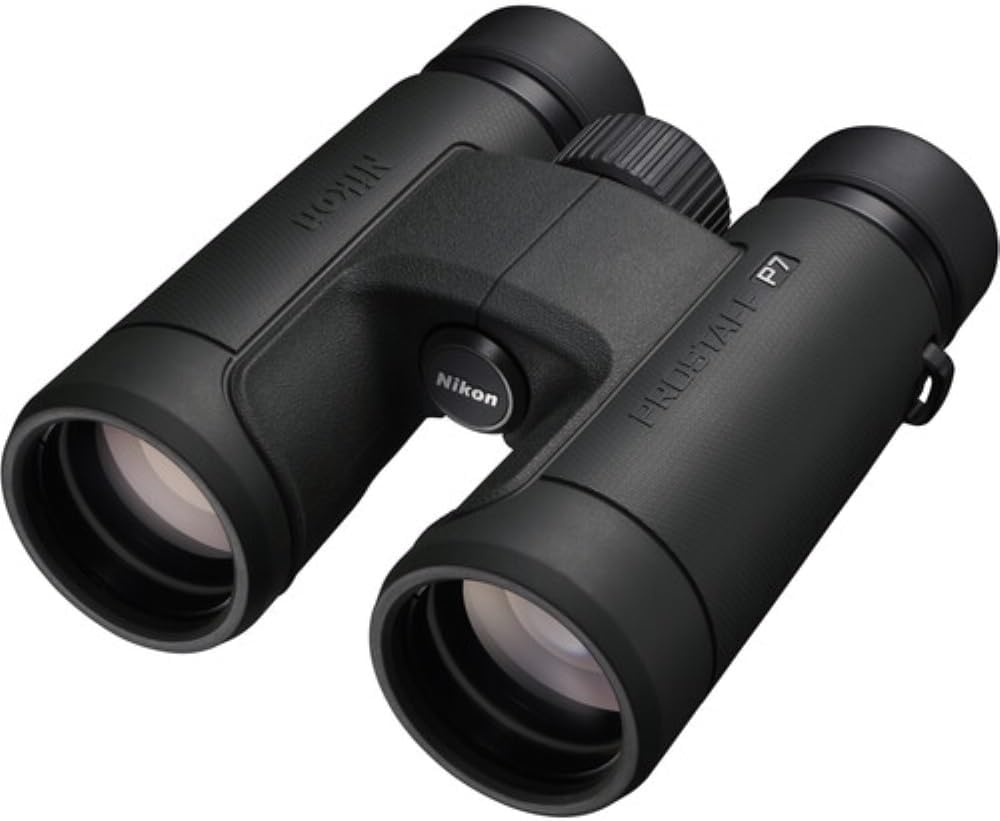 Nikon PROSTAFF P7 8x42 Binoculars Bundled with Harness Strap + Deluxe Cleaning Kit + Smartphone to Binocular Adapter + Microfiber Cleaning Cloth (5 Items)