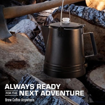 COLETTI Butte & Scoutmaster Coffee Percolator Camping — Percolator Coffee Pot, NO Aluminum or Plastic (Black, 24 Cup)
