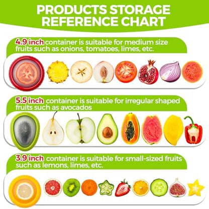 Avocado Saver & Onion Storage Set,4 Pcs Silicone Fruit Vegetable Anti-oxidation Box,Reusable Fridge Fresh Pod Food Storage,Perfect Containers for Lemons, Tomato & Garlic