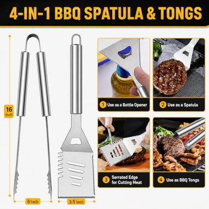 TAIMASI 34Pcs Heavy Duty Grill Accessories Grilling Gifts for Men