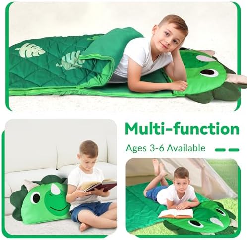 iPlay, iLearn Kid Sleeping Bag, Dinosaur Slumber Sack, Toddler Boy Nap Mat