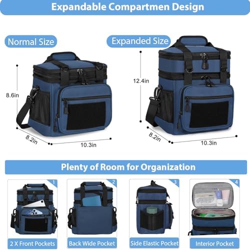 GLENKEY Tactical Lunch Box Men Expandable Insulated Leakproof Cooler Bag