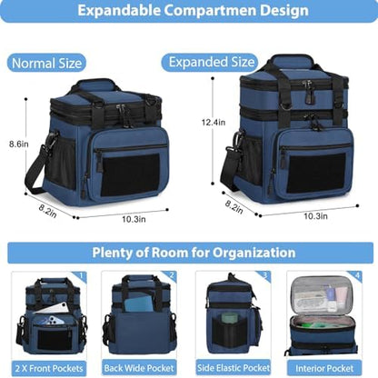 GLENKEY Tactical Lunch Box Men Expandable Insulated Leakproof Cooler Bag