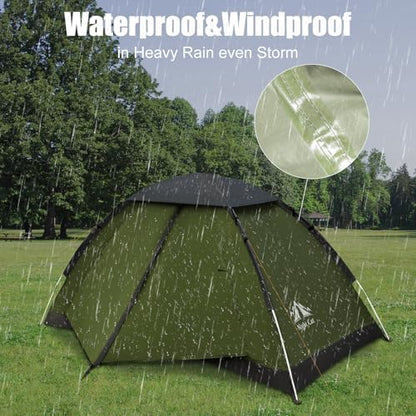 Night Cat Backpacking Tent for One 1 to 2 Persons Lightweight Waterproof Camping Hiking Tent for Adults Kids Scouts Easy Setup Single Layer 2.2x1.2m