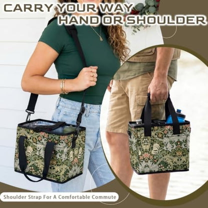 William Morris Style Print Foldable Leak-proof Soft Cooler Bag