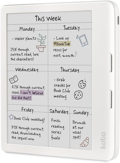 Kobo Libra Colour | eReader | 7” Glare-Free Colour E Ink Kaleido™ 3 Display | Dark Mode Option | Audiobooks | Waterproof | White