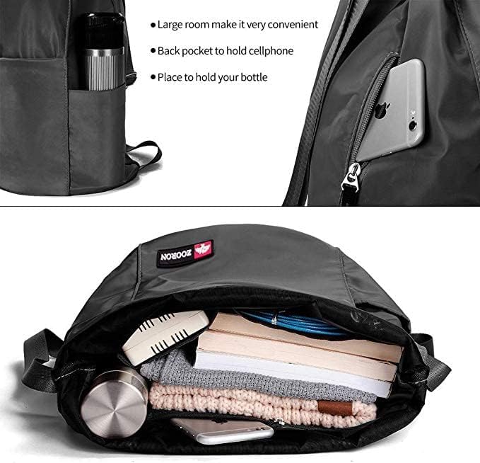 ZOORON Waterproof Drawstring Gym Backpack Bag for Men & Women, Sport Gym Sack Mini Travel Daypack
