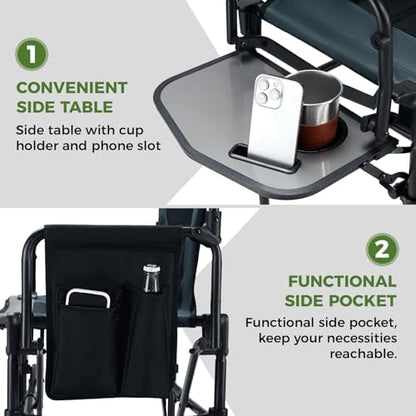 EVER ADVANCED Portable 30.7" Seat Height Tall Camping Directors Chair