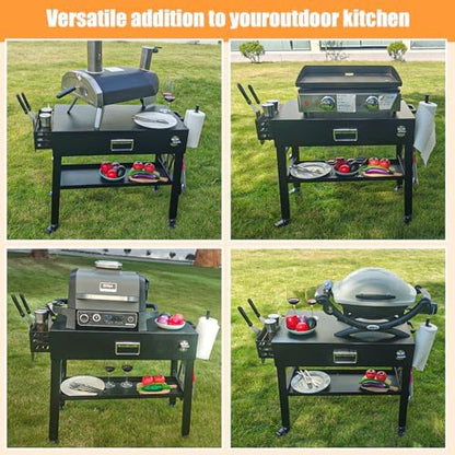 Quick-Fold Grill Cart for Ninja Woodfire & Blackstone