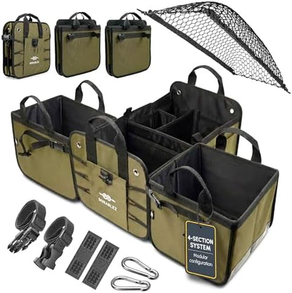 Extra Large Car Trunk Organizer System, Modular & Collapsible, Green