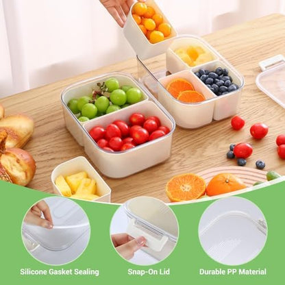 LUXEAR Small Snack Box Container 2 Pack, Dishwasher Safe&Freezer Safe