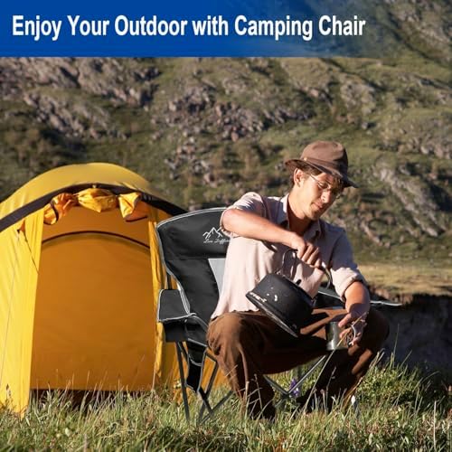 Camping Chairs Outdoor Portable Folding Chair with Mesh Back, Black