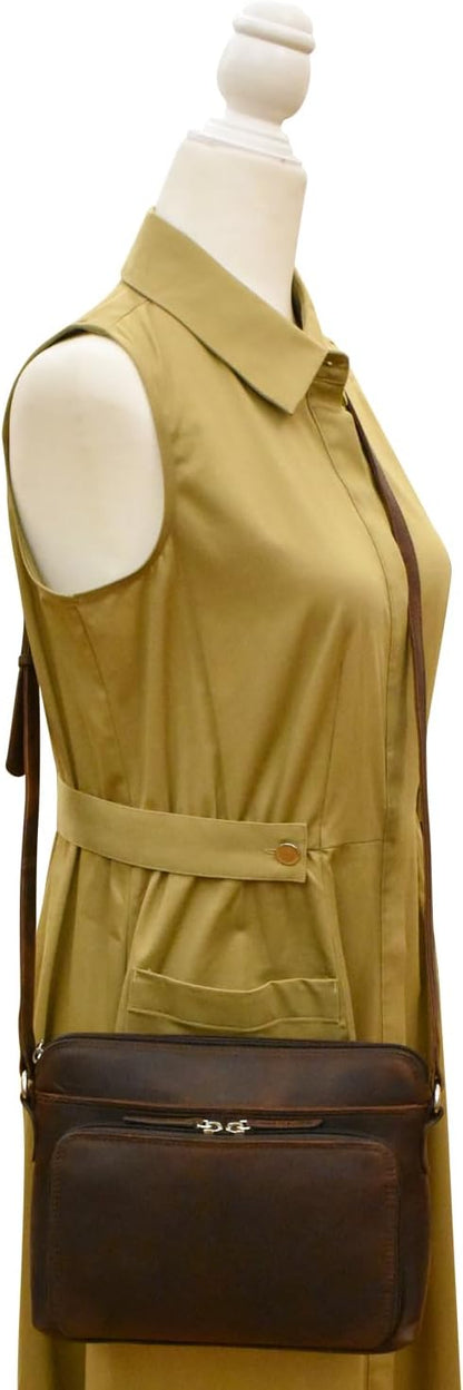 ili New York Genuine Leather Crossbody Bags for Women - Premium RFID Blocking Shoulder Bag Organizer with Adjustable Strap