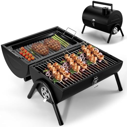 Joyfair Portable Charcoal Grill, Small Outdoor Camping Tabletop BBQ Grills