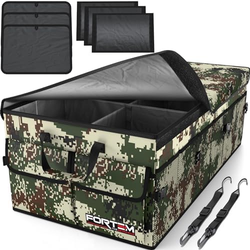 FORTEM Trunk Organizer - Foldable Car Organizer & Storage for SUVs & Trucks