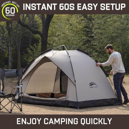 Happy Travel 2/4 Person Camping Tent, Instant Easy Pop Up Tents for Camping
