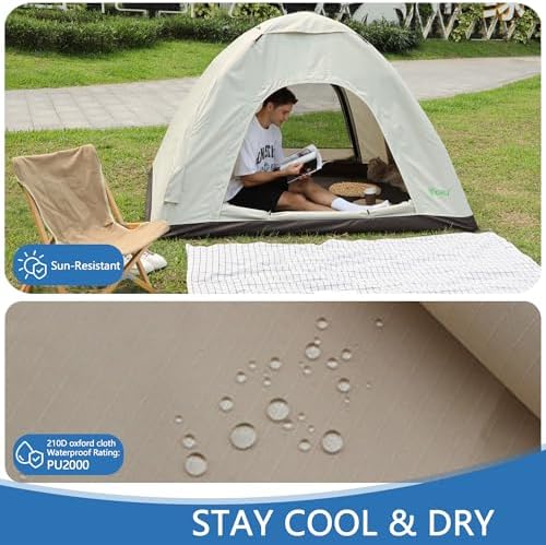 New Inflatable Frameless Foldable Tent. 210D Waterproof for Camping. Durable, Portable and Easy to Set up, Ideal for Hiking and Road Trips. with a Large-bore Manual Pump with Pressure Gauge