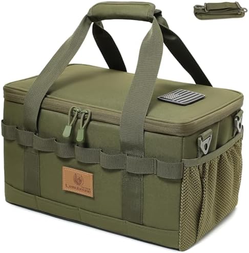 Tactical Camping Storage Bag 18L Utility Tote Bag Camp Kitchen and Trunk Organizer (Army Green)