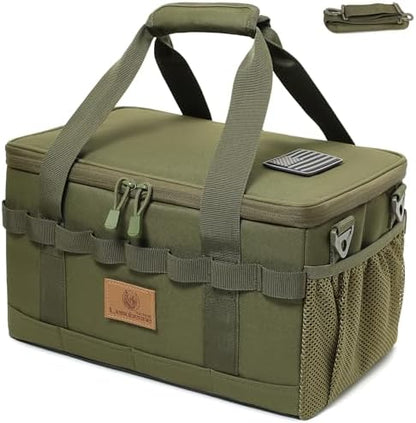 Tactical Camping Storage Bag 18L Utility Tote Bag Camp Kitchen and Trunk Organizer (Army Green)