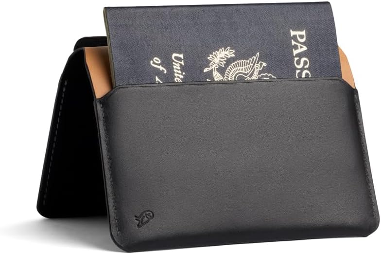 Bellroy Passport Cover (slimline travel wallet/pouch with card slots and space for cash plus travel documents) - Black