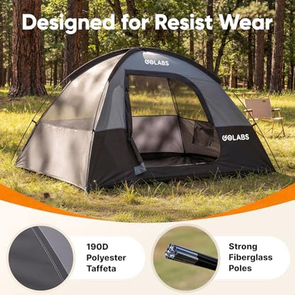 Golabs CT1 2 Person Camping Tent, Easy Set Up in 3 Min, Mesh Top & Door