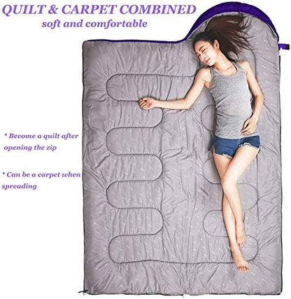 tuphen- Sleeping Bags for Adults Kids Boys Girls Backpacking Hiking Camping Microfiber Liner, Cold Warm Weather 4 Seasons Indoor Outdoor Use, Lightweight & Waterproof