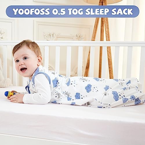 Yoofoss Baby Sleep Sack 18-24 Month 0.5TOG 100% Organic Cotton 2-Way Zipper