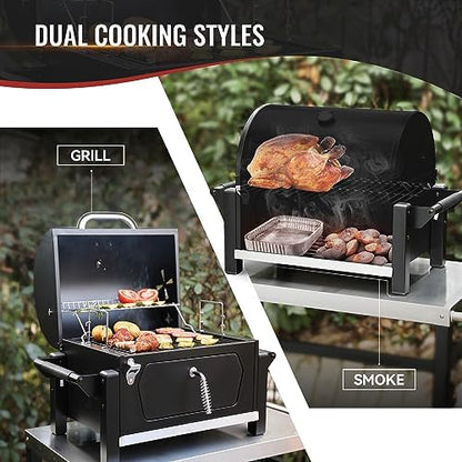 Royal Gourmet CD1519 Portable Charcoal Grill with Warming Rack, 303 Sq. In.