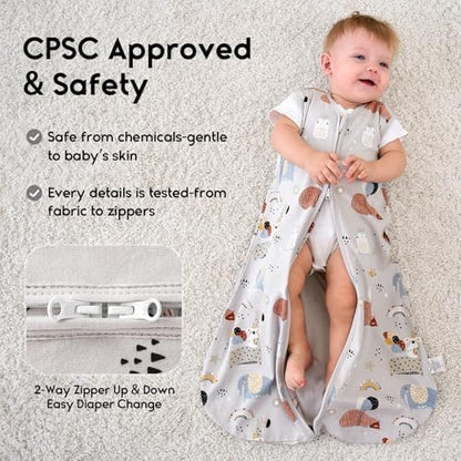 Yoofoss Baby Sleep Sack 18-24 Month 0.5TOG 100% Organic Cotton 2-Way Zipper