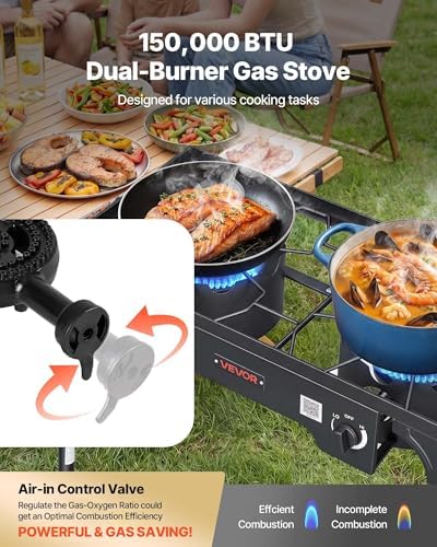 VEVOR Outdoor Propane Gas Stove, Propane LPG Gas Camping Stove,