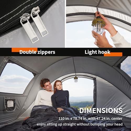 EchoSmile Instant Pop Up Camping Tent, 2/4/6 Person Easy Setup Tent