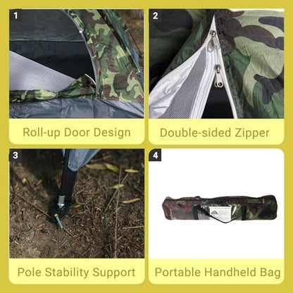 2 Person Camping Tent Lightweight Waterproof Backpacking Dome Tent, Easy Setup & Portable Shelter