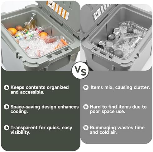 LUVCOSY Transparent Acrylic Divider Compatible with YETI Roadie 48 & 60 Cooler Accessories, Cooler Organizer with High Visibility, Durable and Easy Clean, Designed for Camping and Outdoor