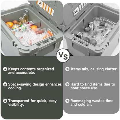 LUVCOSY Transparent Acrylic Divider Compatible with YETI Roadie 48 & 60 Cooler Accessories, Cooler Organizer with High Visibility, Durable and Easy Clean, Designed for Camping and Outdoor