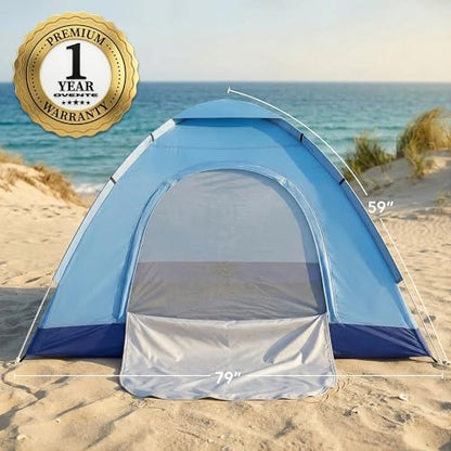 OVENTE 2 Person Camping Tent with Carrying Bag, Blue TCW013BL